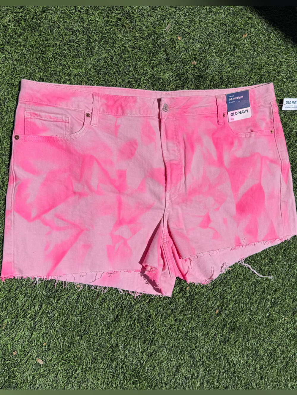 Old Navy Pink Custom  Tie-Dye Denim Cutoff Shorts